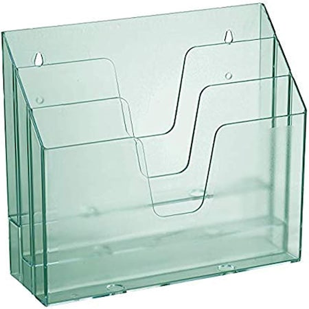 Acrimet Horizontal Triple File Folder Holder Organizer (Clear Green Color) 860.3
