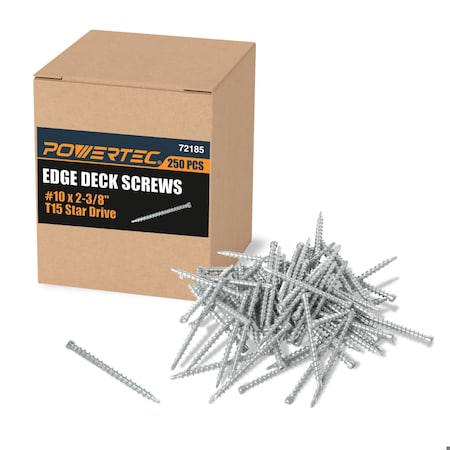 Powertec Deck Screws No.10 x 2-3/8in, T15 Star Drive, Coated - 250PK 72185