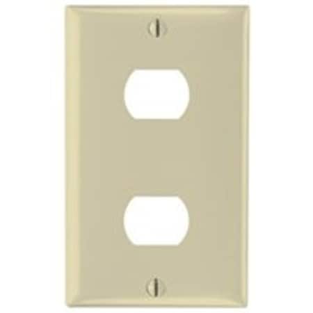 Legrand Wallplate, Standard-Size, 4-1/2 in L, 2-3/4 in W, 1-Gang, Ivory K2I