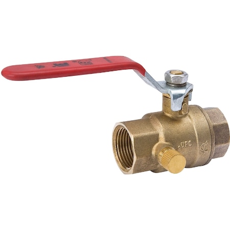 Proline Series ProLine 1'' FIP x 1'' FIP Brass Ball Valve with Drain 107-755NL