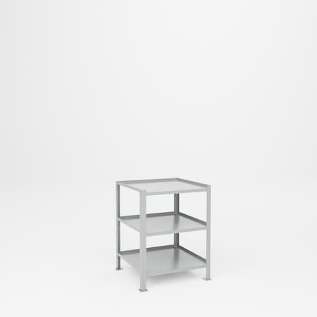 Pucel Utility Table, Three Shelf, 23 in W x 24 in D x 31 in H, Gray TU-2324-3