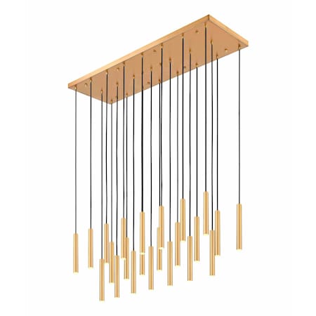 Z-Lite Forest 23 Light Linear Chandelier, Modern Gold, 54 In W 919MP12-23L-MGLD-LED