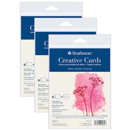 Strathmore Creative Cards & Envelopes, Palm Beach with Plain Edge, Full Size, 5x6.875 inch, 18PK P205-120