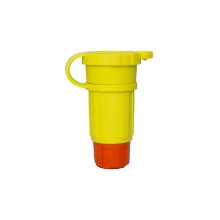 Ericson Watertight Locking Connector, L5-15R, 15 A, 125V AC, Single Phase, 2 Pole, Screw Terminals, Yellow 1620-CW6P-AM