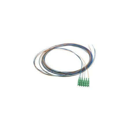 Cable Wholesale Fiber Pigtail, SM, OS2, 6 Fiber, LC/APC, 3M, Green Boot 15F1-02206