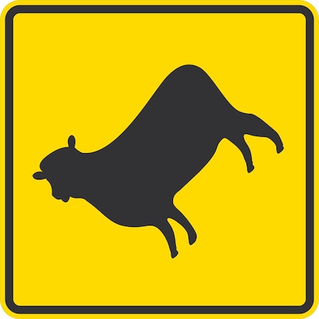 Lyle Sheep Crossing Symbol, 24x24, Diamond Grade, Yellow G-12235-DG_24x24