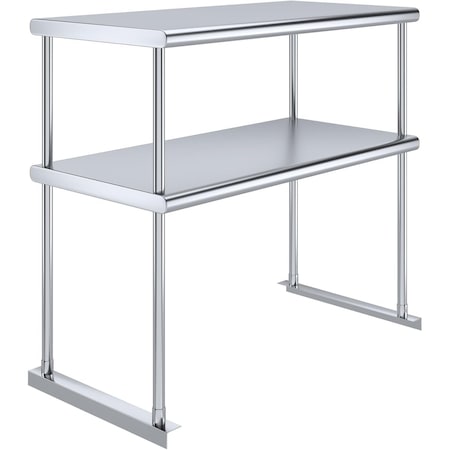 Amgood 18 in. x 36 in.  Stainless Steel Double Deck Over Shelf AMG DOS-1836
