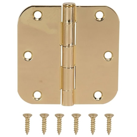 Prosource Door Hinge, Steel, Bright Brass, Loose Pin, 180 deg Range of Motion, Screw Mounting 20347BBX