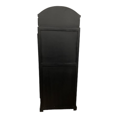 Homeroots Vintage Black Wooden Phone Booth Bar Cabinet 388605