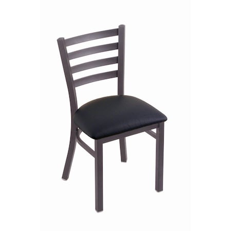 Holland Bar Stool Co 400 Jackie 18" Chair with Pewter Finish and Black Vinyl Seat 40018PWBlkVinyl