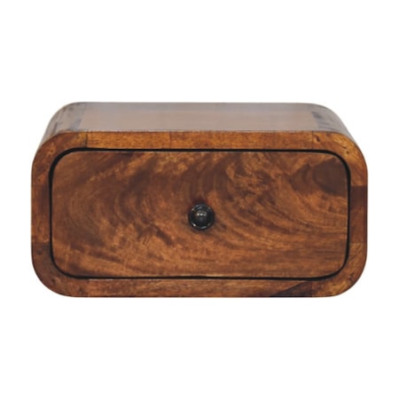 Homeroots 12" Chestnut Solid Wood One Drawer Floating Nightstand 653841