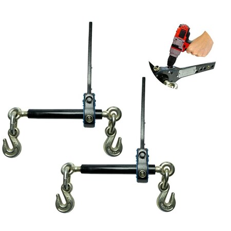 Mytee Products (2 Pack) 5/16in - 3/8in Torque Drive Load Binder with Heavy-Duty Grab Hooks 6, 6..., 2PK CBRS-SB-516x2