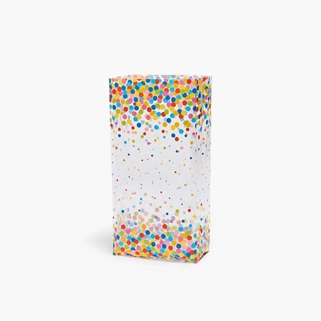 Nashville Wraps Rainbow Confetti Dots Cello Bags, 4x2.5x9.5, 100PK C2BRCD