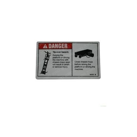 Jlg REPLACEMENT DECAL DANGER TIP-OVER TRAYS 44737