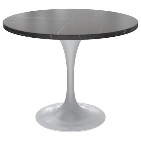 Leisuremod Round 35.43 in W, 29.69 in L, Sintered Stone/Steel, Black VT20W-36BLS