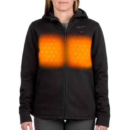 Milwaukee Tool Women's Heated Hoodie, Up to 8 hours Time, Zipper Closure, Black, Size 2XL F200B-212X