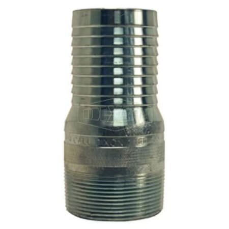 Dixon King No Knurl Combination Nipple, 3/4 in Nominal, Hose Shank x MNPT End Style, Carbon Steel, Zinc P STC5