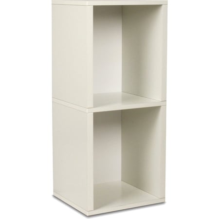 Way Basics Eco 2 Shelf Narrow Bookcase, White BS-285-340-770-WE
