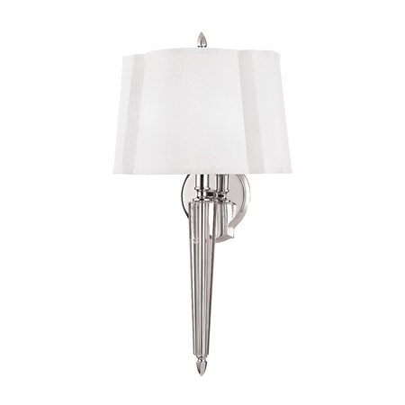 Hudson Valley Lighting Oyster Bay 2 Light Wall Sconce 12 In. Polished Nickel 3611-PN
