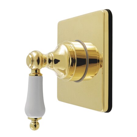Kingston Brass Single-Handle Six-Way Diverter Valve with Square Trim Kit, Polished Brass KS4042PL