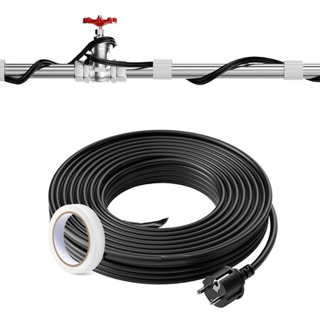 Vevor Self-Regulating Pipe Heating Cable 5W/ft w/ Built-in Thermostat 60 Feet 5MLTV1-60