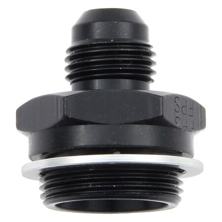 Fragola 491952-BL -6 AN x 0.87-20 in. Dual Feed Male Adapter Fitting - Black FRG491952-BL