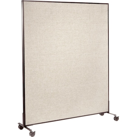 Global Industrial Interion Mobile Office Partition Panel, 60-1/4"W x 75"H, Tan 694963MTN