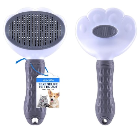 Serenelife Lint Roller Pet Brush, Skin-Friendly Dog and Cat Self-Cleaning Slicker Brush with Massage Particles SLPTBRSH1
