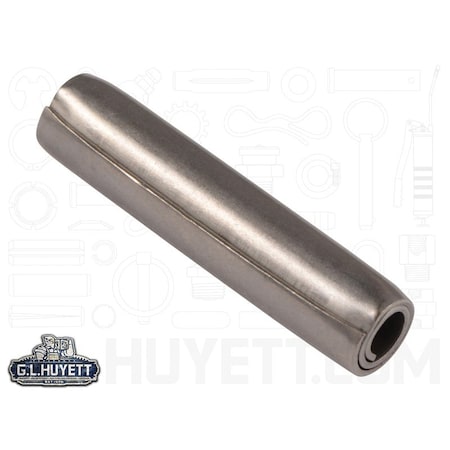 Huyett Coiled Spring Pin, Standard Duty, Nickel Plated 302/304 SS, 0.375 in Dia x 1.750 in Length SPC3P-375-1750