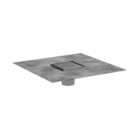 Hansgrohe Brilliance Point Drain Set 4"x 4" Trim Tileable Rear Cover and Rough in Brushed Stainless Steel 56130801