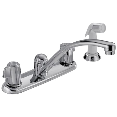 Delta 2100 / 2400 Series Two Handle Kitchen Faucet With Spray In Chrome 2400LF
