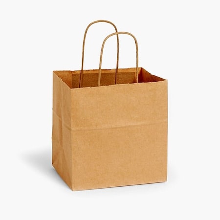 Nashville Wraps Natural Brown Kraft Shopping Bags, Junior 8x5x8in, 250PK JRKR