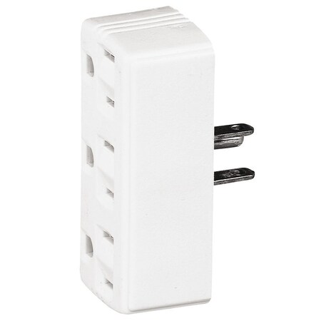 Eaton Wiring Devices Plug Adapter, Outlet Tap, 5-15R, 0 ft., White 1147W-BOX