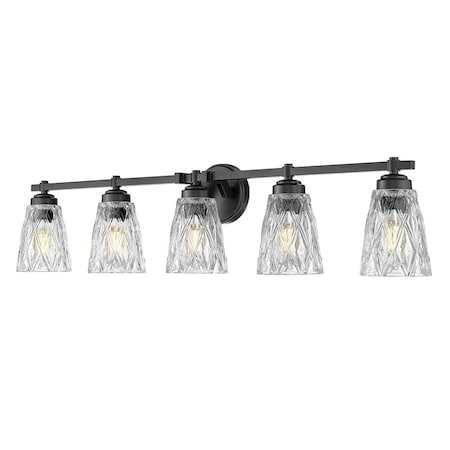 Z-Lite Andree Matte Black 5 Light Vanity 1960-5V-MB