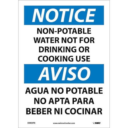 Nmc Notice Non-Potable Water Sign - Bilingual, ESN50PB ESN50PB
