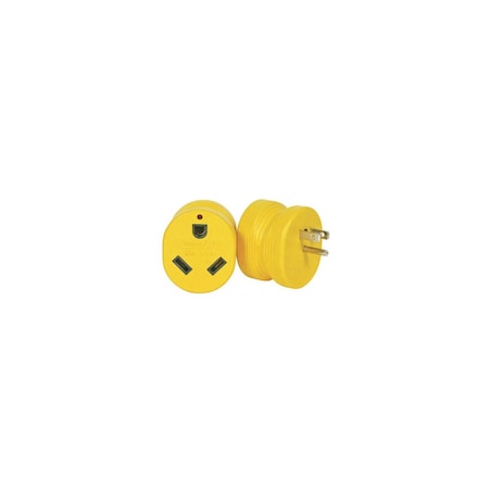 Powergrip Adapter, 30 A Female, 15 A Male, 125 V, Male, Female Yellow 55223