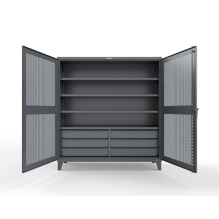 Strong Hold 12 GA Extreme Duty Ventilated (Diamond) Cabinet with Half-Width Drawers 66-V-244-6/5DB