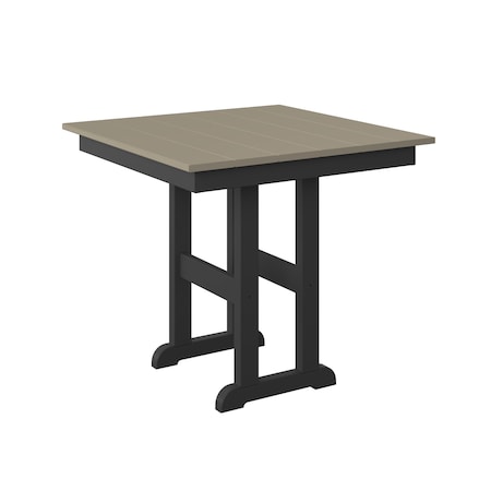 Polybird 33" SQUARE TABLE.       WEATHERWOOD AND BLACK POLYBIRD P18-R