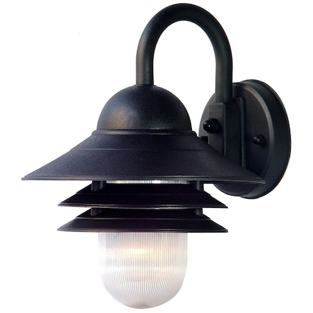 Homeroots Matte Black Three Tier Lamp Shade Outdoor Wall Light 398634