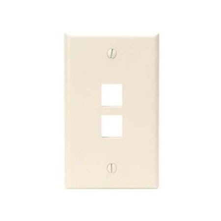 Leviton 2-Port Wallplate Unloaded, 1-Gang Use W/Snap-In Modules 41080-2TP
