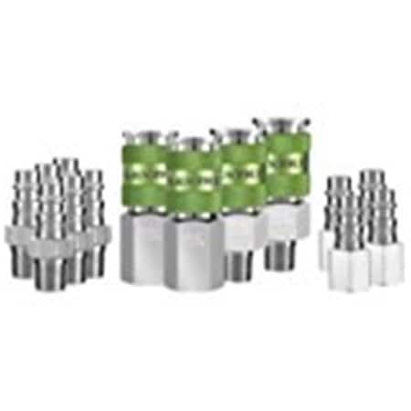 Light House Beauty 0.25 NPT Flexzilla High Flow Coupler & Plug Kit, 14 Piece LI379513