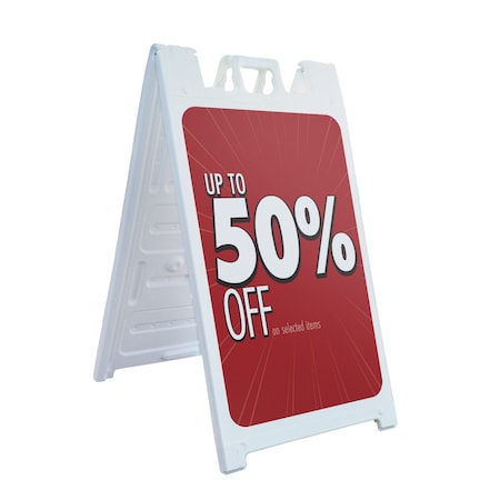 Signmission 50% Off, A-Frame & 2 Decals Installed, Heavy-Duty Plastic Frame SBHD-D-2436-30335
