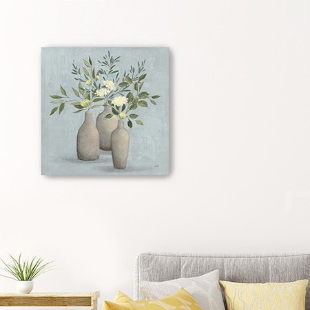 Homeroots Pretty Bohemian Flowers In Ceramic Vases Unframed Print Wall Art 399069