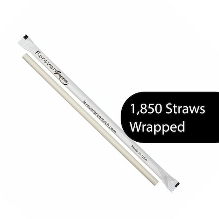 Beyondgreen White Giant Straws, Unwrapped, 1850PK STR1025A