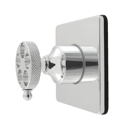 Kingston Brass Single-Handle Six-Way Diverter Valve with Knurled Handle and Square Trim Kit, Polished Chrome KS4041RKX