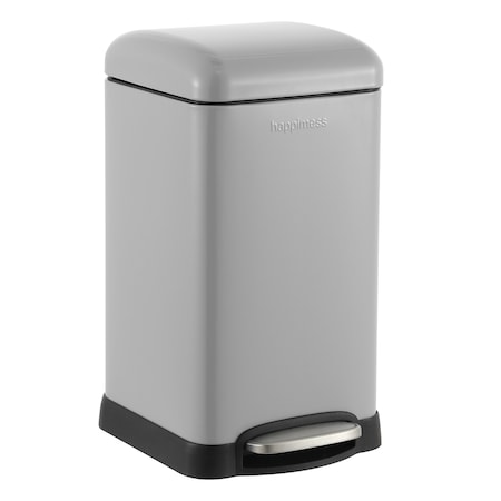 Happimess Betty Retro Mini 3.2-Gallon Step-Open Trash Can, Gloss Gray HPM1012E