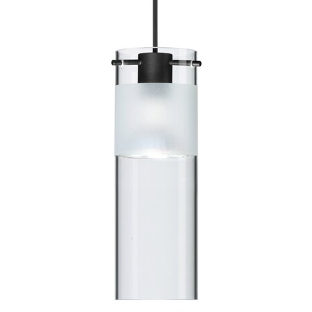 Besa Lighting Besa Scope Pendant, Clear/Frost, Black Finish, 1x 5W LED 1XT-6527EC-LED-BK