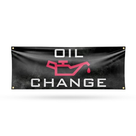 Signmission Oil Change, 18 Inch x 48 Inch, Vinyl Banner B-30769