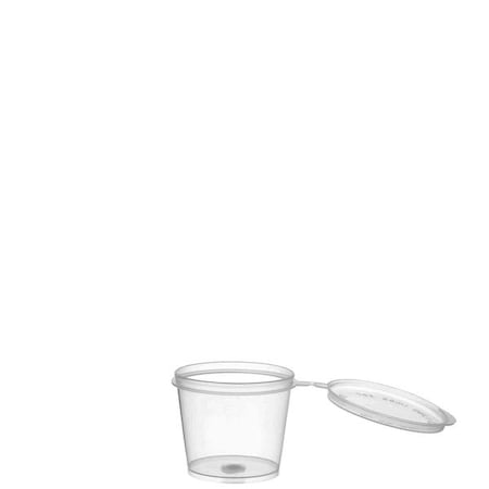 Ecoquality 5.5 oz Plastic Portion Cups with Hinged Lids Clear, 400PK EQHINPC55OZ-400