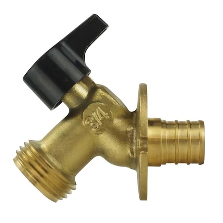 Apollo Valves Sillcock, 34 in Connection, Barb x MGHT, 200 psi Pressure, QuarterTurn Actuator, Brass Body APXSCV3434
